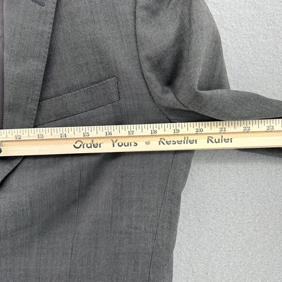 BONOBOs Grey Slim Fit Wool Blend Suit Blazer Jacket 38R Double Vented Preppy - Picture 5 of 11